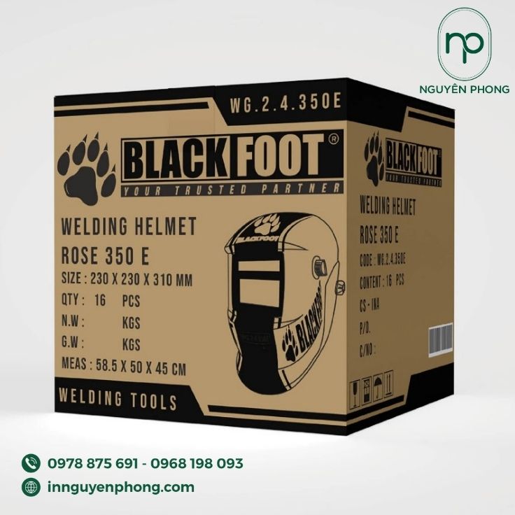 Mẫu hộp carton đựng mũ bảo hiểm kraft mộc mạc